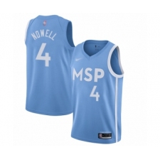 Men's Minnesota Timberwolves #4 Jaylen Nowell Swingman Blue Basketball Jersey - 2019 20 City Edition