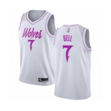 Women's Minnesota Timberwolves #7 Jordan Bell White Swingman Jersey - Earned Edition