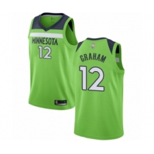 Men's Minnesota Timberwolves #12 Treveon Graham Authentic Green Basketball Jersey Statement Edition