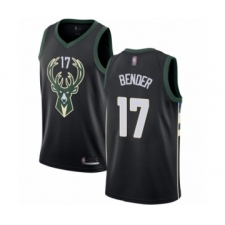 Men's Milwaukee Bucks #17 Dragan Bender Authentic Black Basketball Jersey - Statement Edition