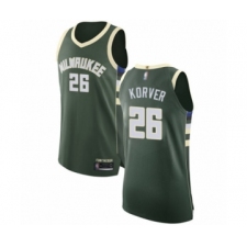 Men's Milwaukee Bucks #26 Kyle Korver Authentic Green Basketball Jersey - Icon Edition