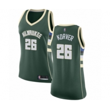 Women's Milwaukee Bucks #26 Kyle Korver Swingman Green Basketball Jersey - Icon Edition