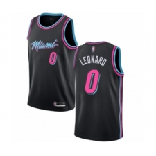 Men's Miami Heat #0 Meyers Leonard Authentic Black Basketball Jersey - City Edition