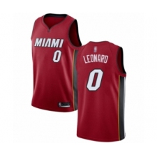 Men's Miami Heat #0 Meyers Leonard Authentic Red Basketball Jersey Statement Edition