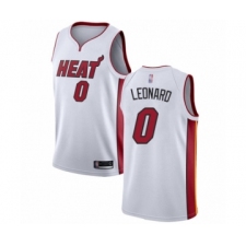 Men's Miami Heat #0 Meyers Leonard Authentic White Basketball Jersey - Association Edition