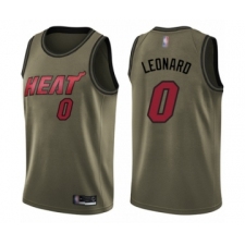 Men's Miami Heat #0 Meyers Leonard Swingman Green Salute to Service Basketball Jersey