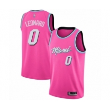 Women's Miami Heat #0 Meyers Leonard Pink Swingman Jersey - Earned Edition