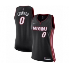 Women's Miami Heat #0 Meyers Leonard Swingman Black Basketball Jersey - Icon Edition