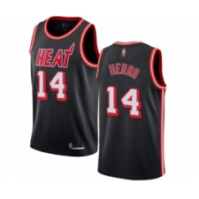 Men's Miami Heat #14 Tyler Herro Authentic Black Fashion Hardwood Classics Basketball Jersey