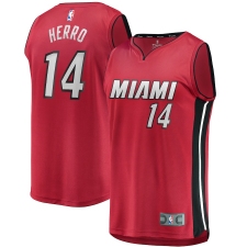 Men's Miami Heat #14 Tyler Herro Fanatics Branded Red 2020-21 Fast Break Replica Jersey
