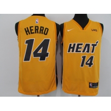 Men's Nike Miami Heat #14 Tyler Herro Yellow Swingman Basketball Jersey