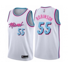 Men's Miami Heat #55 Duncan Robinson Authentic White Basketball Jersey - City Edition