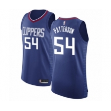 Men's Los Angeles Clippers #54 Patrick Patterson Authentic Blue Basketball Jersey - Icon Edition
