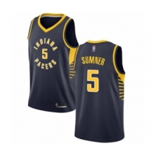 Youth Indiana Pacers #5 Edmond Sumner Swingman Navy Blue Basketball Jersey - Icon Edition
