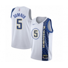 Youth Indiana Pacers #5 Edmond Sumner Swingman White Basketball Jersey - 2019 20 City Edition