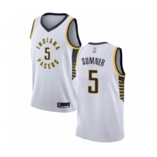 Youth Indiana Pacers #5 Edmond Sumner Swingman White Basketball Jersey - Association Edition