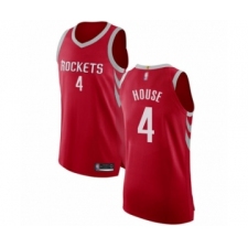Men's Houston Rockets #4 Danuel House Authentic Red Basketball Jersey - Icon Edition