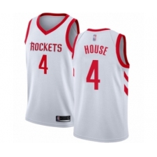 Men's Houston Rockets #4 Danuel House Authentic White Basketball Jersey - Association Edition