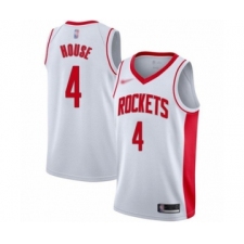 Men's Houston Rockets #4 Danuel House Authentic White Finished Basketball Jersey - Association Edition