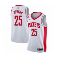 Men's Houston Rockets #25 Austin Rivers Authentic White Finished Basketball Jersey - Association Edition