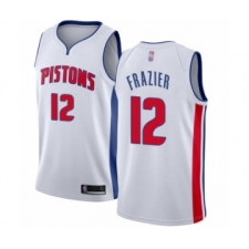 Men's Detroit Pistons #12 Tim Frazier Authentic White Basketball Jersey - Association Edition