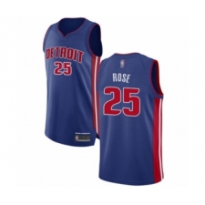 Men's Detroit Pistons #25 Derrick Rose Authentic Royal Blue Basketball Jersey - Icon Edition