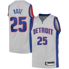 Youth Detroit Pistons #25 Derrick Rose Jordan Brand Gray 2020-21 Swingman Jersey