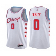 Youth Chicago Bulls #0 Coby White Swingman White Basketball Jersey - City Edition