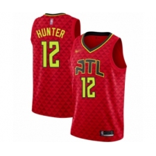 Men's Atlanta Hawks #12 De'Andre Hunter Authentic Red Basketball Jersey Statement Edition