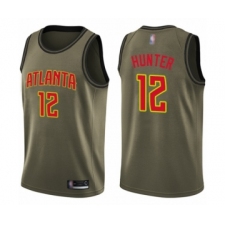 Men's Atlanta Hawks #12 De'Andre Hunter Swingman Green Salute to Service Basketball Jersey