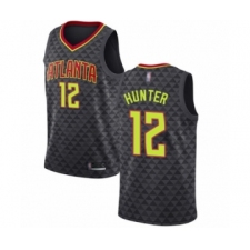 Women's Atlanta Hawks #12 De'Andre Hunter Authentic Black Basketball Jersey - Icon Edition