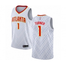 Men's Atlanta Hawks #1 Evan Turner Authentic White Basketball Jersey - Association Edition
