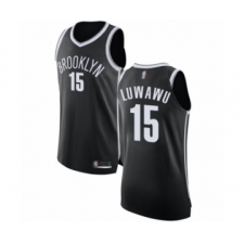 Men's Brooklyn Nets #15 Timothe Luwawu Authentic Black Basketball Jersey - Icon Edition