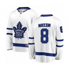 Men's Toronto Maple Leafs #8 Jake Muzzin Authentic White Away Fanatics Branded Breakaway Hockey Jersey