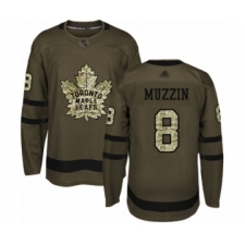 Youth Toronto Maple Leafs #8 Jake Muzzin Authentic Green Salute to Service Hockey Jersey