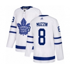 Youth Toronto Maple Leafs #8 Jake Muzzin Authentic White Away Hockey Jersey