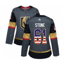 Women's Vegas Golden Knights #61 Mark Stone Authentic Gray USA Flag Fashion Hockey Jersey
