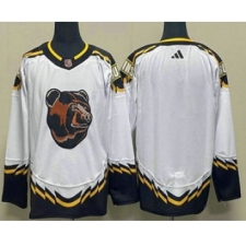 Men's Boston Bruins Blank White 2022 Reverse Retro Stitched Jersey