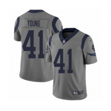 Men's Los Angeles Rams #41 Kenny Young Limited Gray Inverted Legend Football Jersey