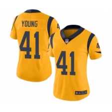 Women's Los Angeles Rams #41 Kenny Young Limited Gold Rush Vapor Untouchable Football Jersey
