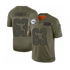 Men's Los Angeles Rams #63 Austin Corbett Limited Olive 2019 Salute to Service Football Jersey