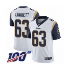 Youth Los Angeles Rams #63 Austin Corbett White Vapor Untouchable Limited Player 100th Season Football Jersey