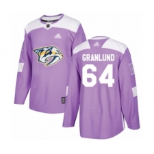 Youth Nashville Predators #64 Mikael Granlund Authentic Purple Fights Cancer Practice Hockey Jersey