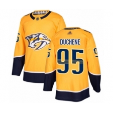 Men's Nashville Predators #95 Matt Duchene Authentic Gold Home Hockey Jersey
