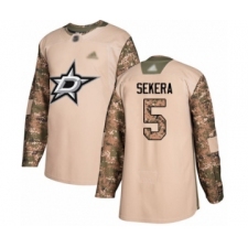 Men's Dallas Stars #5 Andrej Sekera Authentic Camo Veterans Day Practice Hockey Jersey