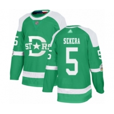 Men's Dallas Stars #5 Andrej Sekera Authentic Green 2020 Winter Classic Hockey Jersey