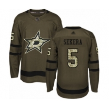 Men's Dallas Stars #5 Andrej Sekera Authentic Green Salute to Service Hockey Jersey