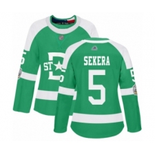 Women's Dallas Stars #5 Andrej Sekera Authentic Green 2020 Winter Classic Hockey Jersey