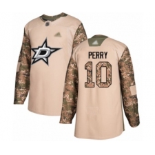 Men's Dallas Stars #10 Corey Perry Authentic Camo Veterans Day Practice Hockey Jersey
