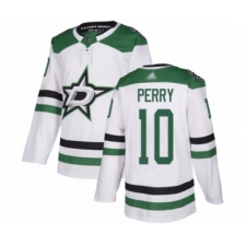 Men's Dallas Stars #10 Corey Perry Authentic White Away Hockey Jersey